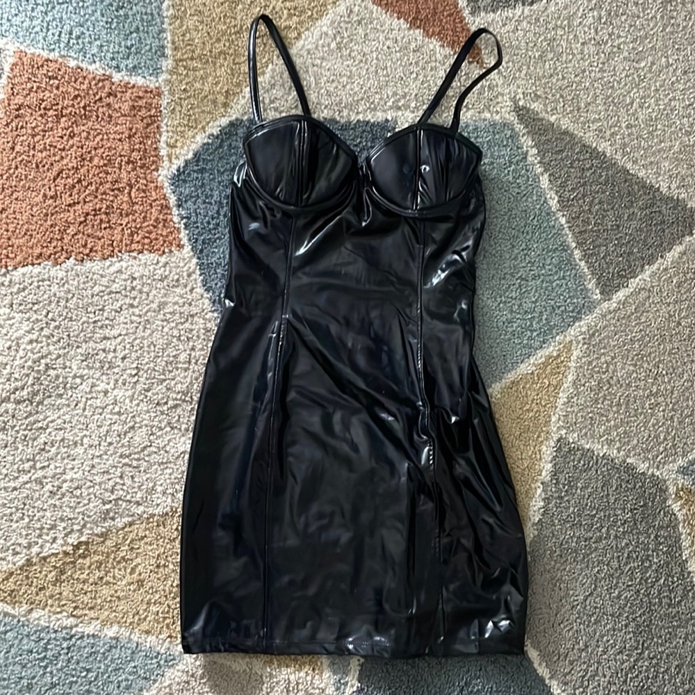 Fredericks of Hollywood vinyl mini dress
